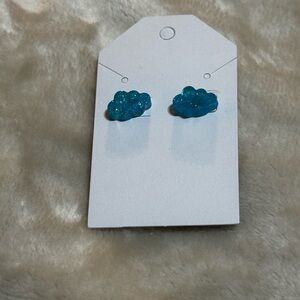 Blue Cloud Stud Earrings